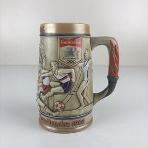 Vintage Lot Of 2 1980 Budweiser Collectible Beer Steins Olympic Committee TM
